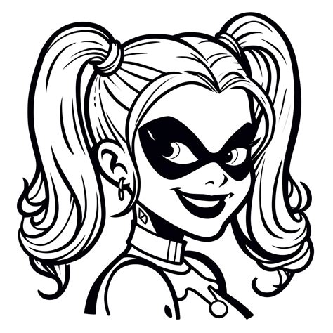 Desenhos de Arlequina (Harley Quinn) para Colorir